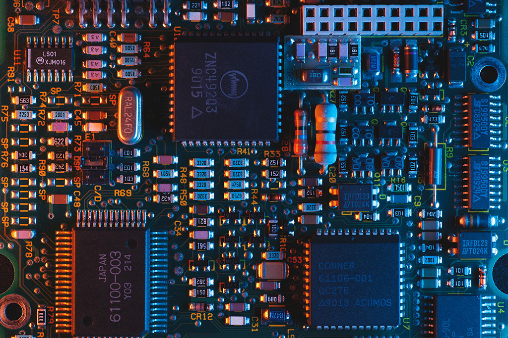 A close up of a circuit board