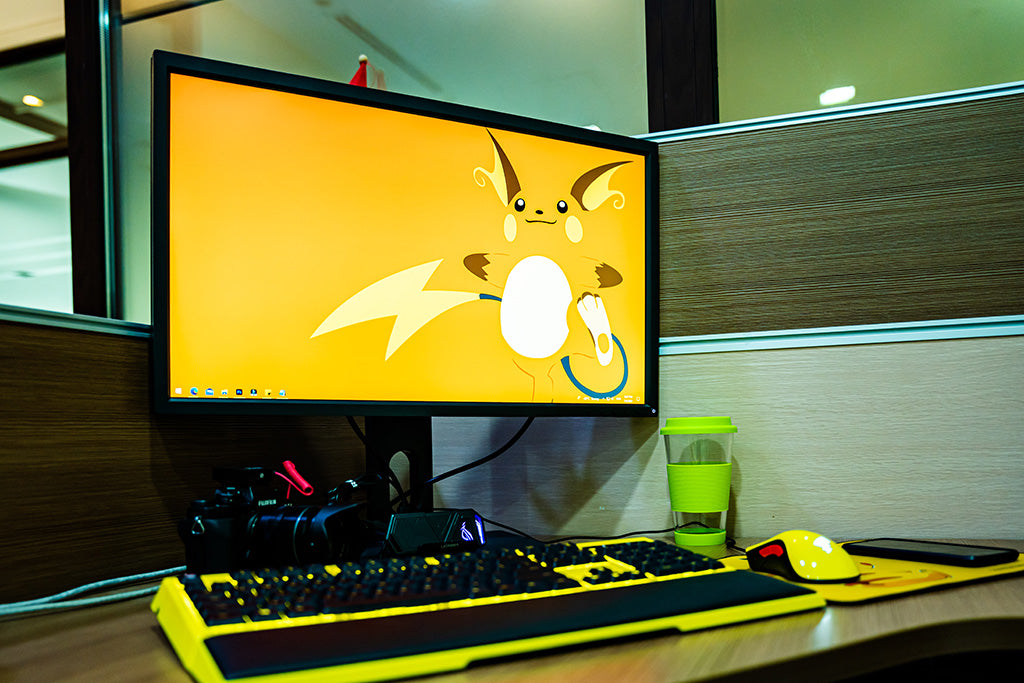 A yellow-themed gaming PC