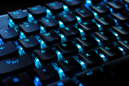 keyboard with blue lights